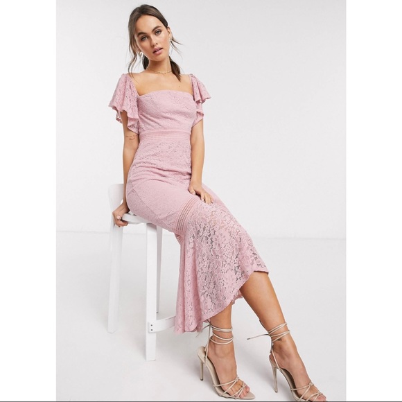 intermix lace dress Backless One-Shoulder Lace Gown main image 0
